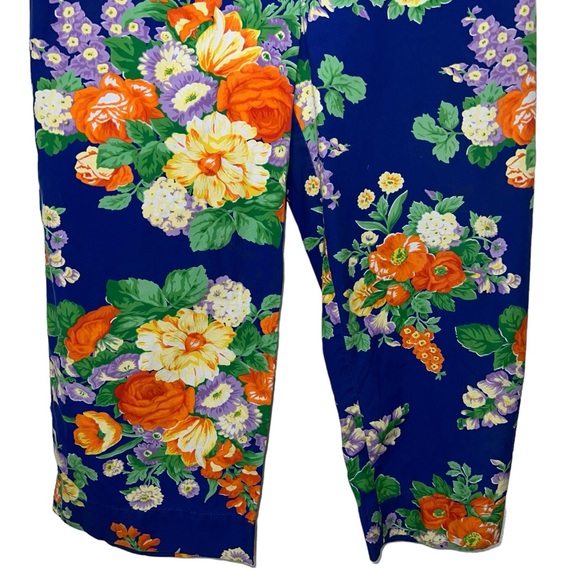 Ralph Lauren Lauren Floral Print Capri Pant wide leg Bright Size 10 - Picture 9 of 11